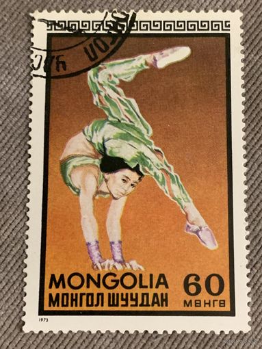 Монголия 1973. Цирковые выступления. Акробатика. Марка из серии