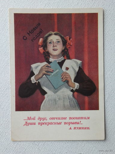 Жуков с новым годом надпечатка 1957  10х15 см
