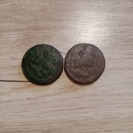 Лот монет 2 копейки 1757 года, 1758 года