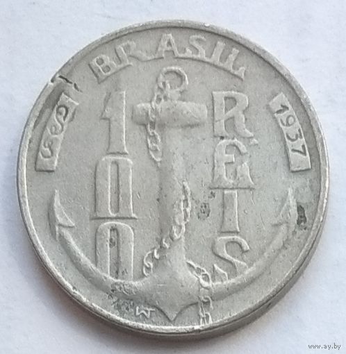 Бразилия 100 реалов 1937 г. Маркиз Тамандаре