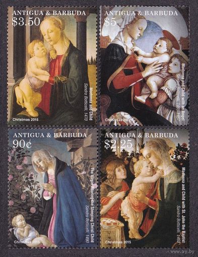 2015 Антигуа и Барбуда 5296-5299 Рождество - Живопись 11,50 евро