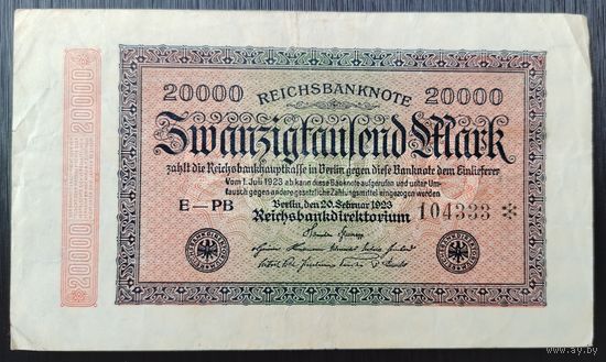 20000 марок 1923 год