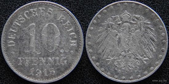 YS: Германия, 10 пфеннигов 1916D, железо, KM# 20