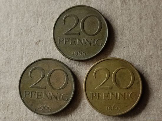 ГДР 20 пфеннигов, 1969г. (D-35)