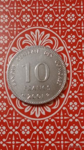 Коморские острова,коморы 10 франков 2001