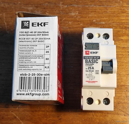 УЗО ВДТ-40 2P 25А/30мА EKF (электронное)