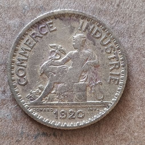 Франция 1 франк, 1920 г., КМ# 876