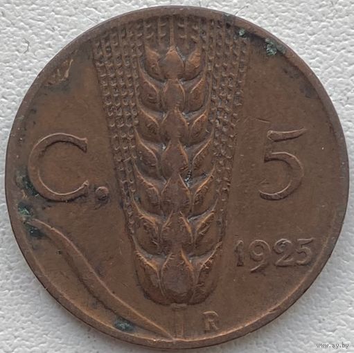 Италия 5 чентезимо 1925 г.