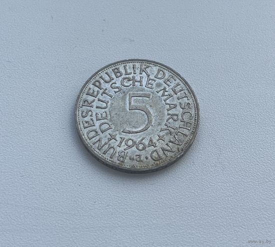 ФРГ  5 марок 1964 г. (J)