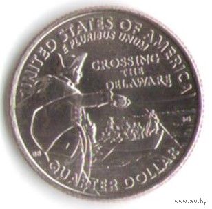 25 центов 2021 г. Переправа армии Вашингтона через Делавэр Двор Р _состояние UNC