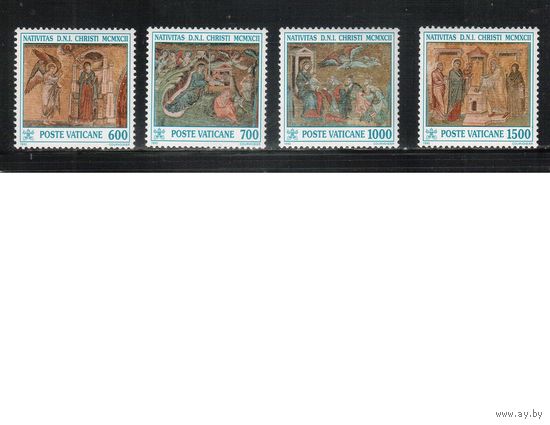 Ватикан-1992,(Мих.1075-1078)  **   , Рождество, Мозаика(полная серия)