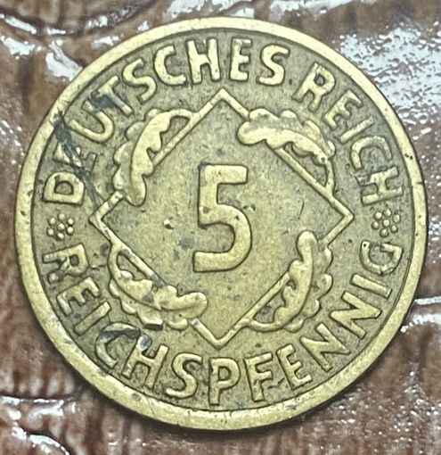 Монета 5 пфеннигов, 1930 год. Веймарская республика.