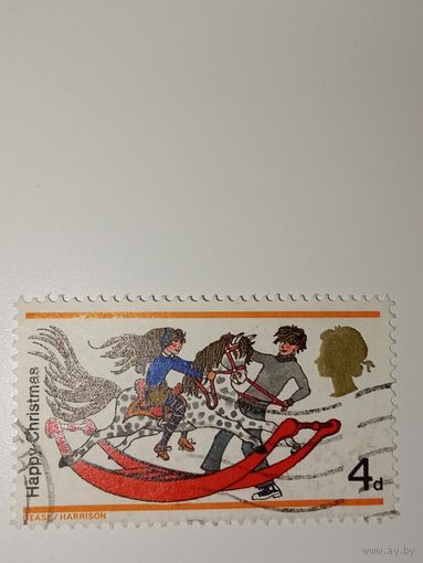 Великобритания 1968 Игрушки (мальчик и девочка на лошадке-качалке).