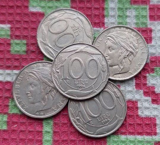 Италия 100 лир, UNC. Дельфин. Новогодняя распродажа!