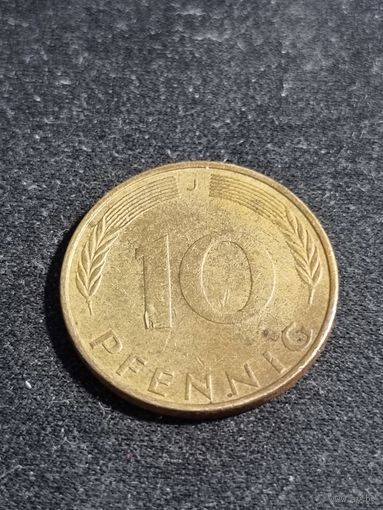 Германия 10 пфеннигов 1971 J