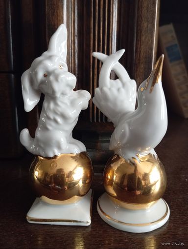 - Статуэтки СОБАЧКА и ПТИЧКА Германия 1950-ые