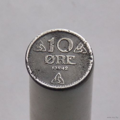 Норвегия 10 эре 1942 ( Немецкая оккупация )
