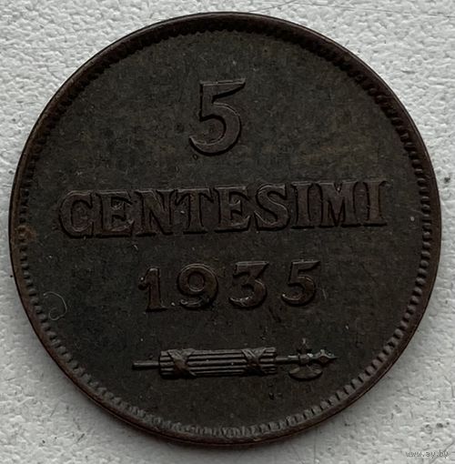 Сан-Марино 5 чентезимо 1935 г.