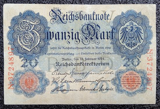 20 марок Германия 1914 г.