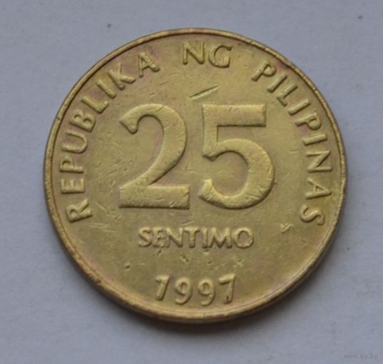 Филиппины, 25 сентимо 1997 г.  Не магнитная.