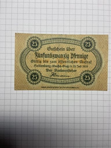 25 пфенигов (нотгельды) г. Германия.-2012