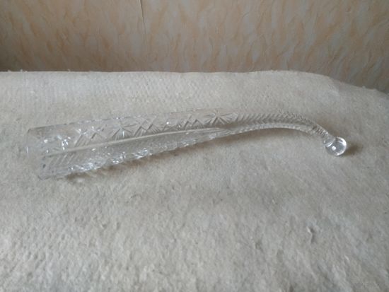 Красивый, огромных размеров хрустальный рог (рог изобилия). СССР, стеклозавод "Неман", вторая половина прошлого века.