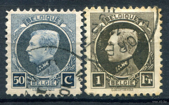 Бельгия - 1921/22г. - король Альберт I, перфорация 11 1/2 - 2 марки - полная серия, гашёные [Mi 166-167]. #2-Be-36-A-2