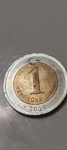 Турция 1 лира 2005