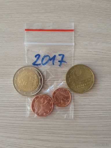 Андорра 2017 год. 1, 2, 50 евроцентов, 2 евро. UNC