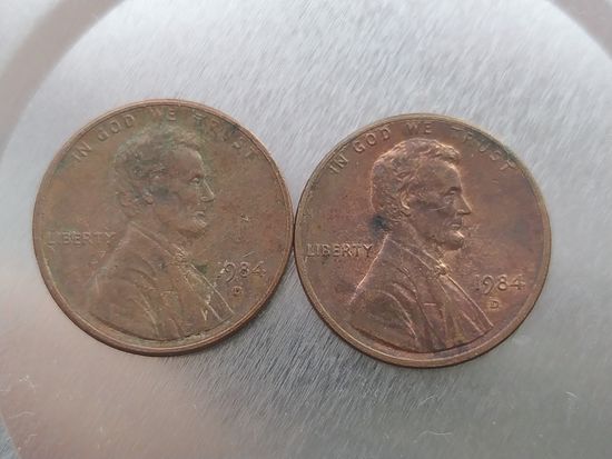 1 цент США 1984 года  буква D лот 6