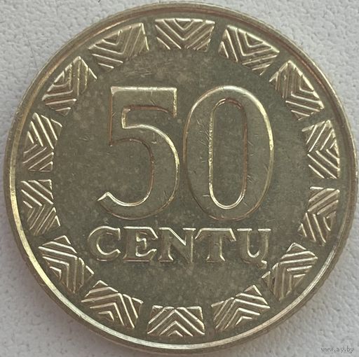 Литва 50 центов 2000 г.