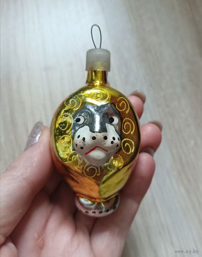 Елочные игрушки, стекло, лев, цирковой лев