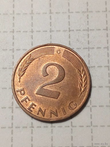 2 пфеннига ФРГ  1995 G год