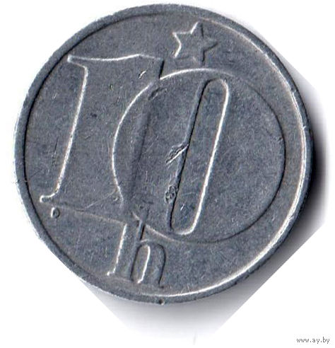 Чехословакия. 10 геллеров. 1976 г.