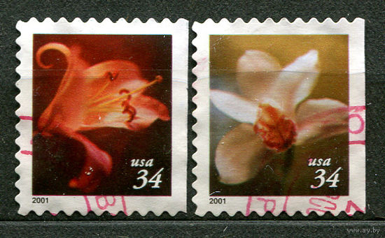 Цветы. Лилии. США. 2001. Серия 2 марки