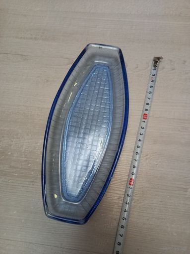 Тарелка СССР цветное стекло, голубое