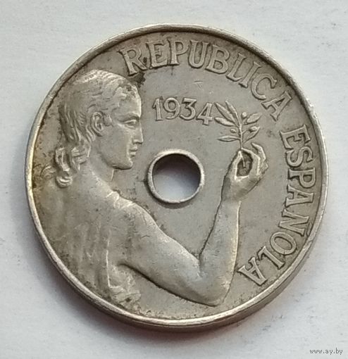 Испания 25 сентимо 1934 г.