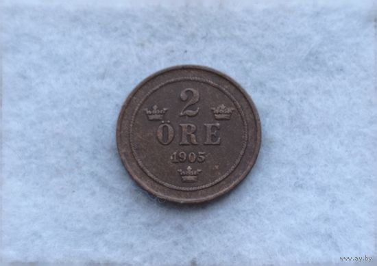 Werty71 Швеция 2 эре 1905