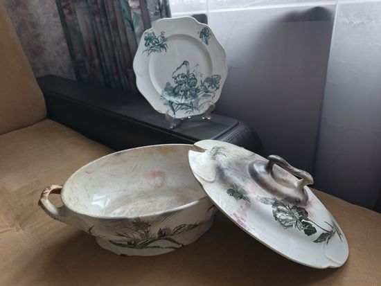 Антикварная посуда Кузнецова. Ирисы. С 1 рубля!