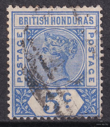 63.BrKCI. Великобритания. Колонии. Британский Гондурас. Стандарт. Виктория. 1895 г. 5C. Mi.#34.