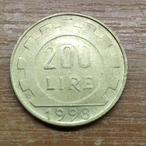 Италия 200 лир 1998 _РАСПРОДАЖА КОЛЛЕКЦИИ
