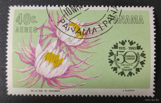 Марка Панама Цветы 1966г. 1.30