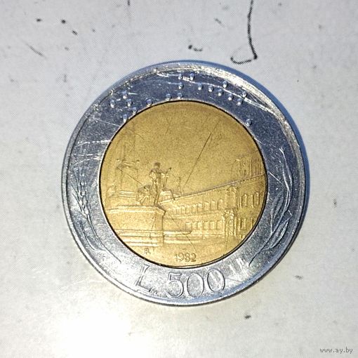 500 лир 1982 года Италия. Итальянская Республика.