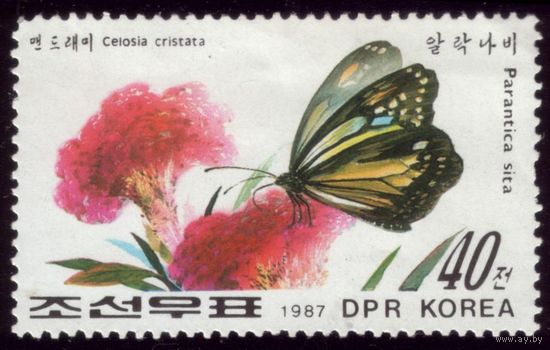1 марка 1987 год КНДР Бабочка 2829