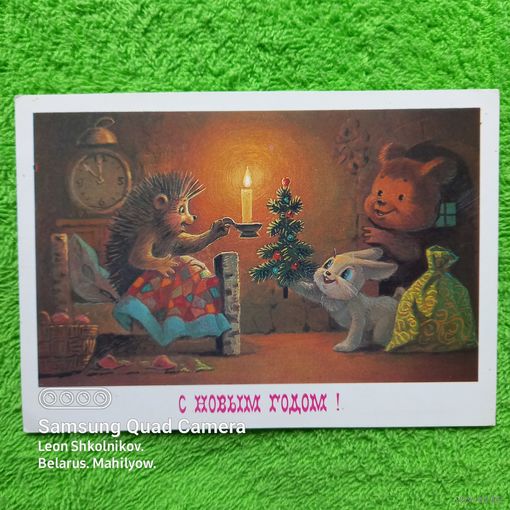 В. Зарубин открытка "С НОВЫМ ГОДОМ!" (подписана). ПРОДАЮ.