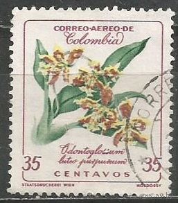 Колумбия. Цветы. Одонтоглоссум. 1960г. Mi#914.