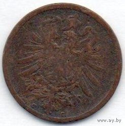 Германская Империя. II Рейх. 2 пфеннига 1874 г. С