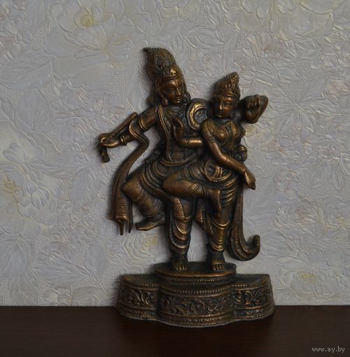 Кришна и Радха. Бронза.