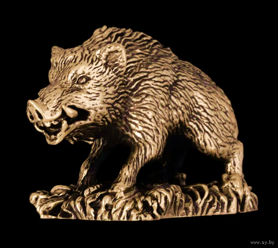 Статуэтка миниатюра Кабан Латунь