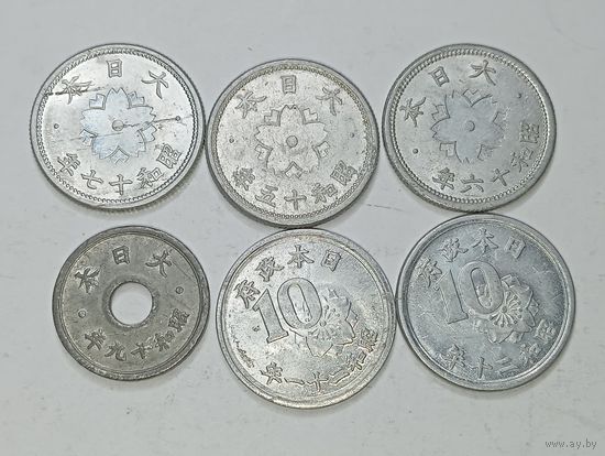 Япония 10 сен  1940 , 1941 , 1942 , 1944 , 1945, 1946 года .